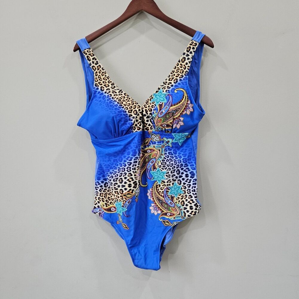 Women's Mixed Print Multicolor One Piece Swimsuit 52 Bathing Suit Resort Summer